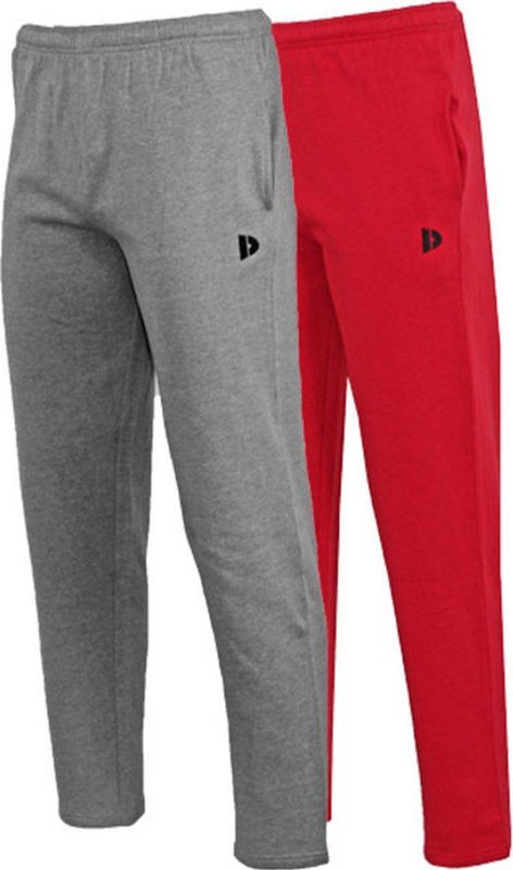2-Pack Donnay - Joggingbroek rechte pijp (Wess) - Sportbroek - Heren - Silver-marl/Berry Red (489)