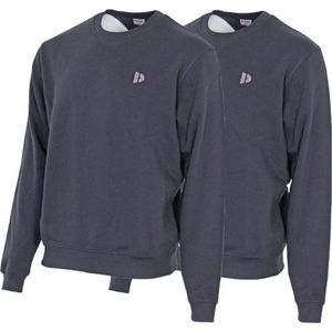 2-Pack Donnay - Fleece sweater ronde hals (Dean) - Sporttrui - Heren - Navy (010)
