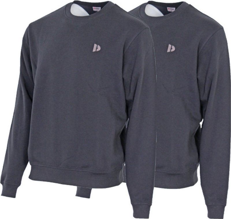 2-Pack Donnay - Fleece sweater ronde hals (Dean) - Sporttrui - Heren - Navy (010)