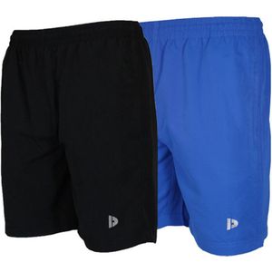 2-Pack Donnay Micro Fibre short - Sportbroek - Heren - Black/Royal Blue