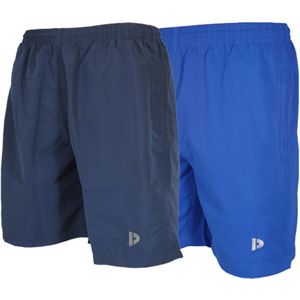 2-Pack Donnay Micro Fibre Short (Ian) - Sportbroek - Heren - Navy & Royal blue