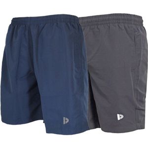 Donnay Heren - 2-Pack - Korte Sportbroek Ian - Navy & Donkergrijs
