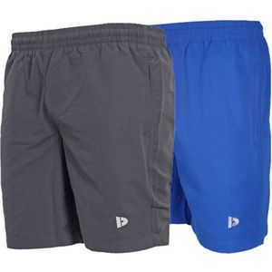 2-Pack Donnay Micro Fibre short - Sportbroek - Heren - Charcoal/Royal Blue