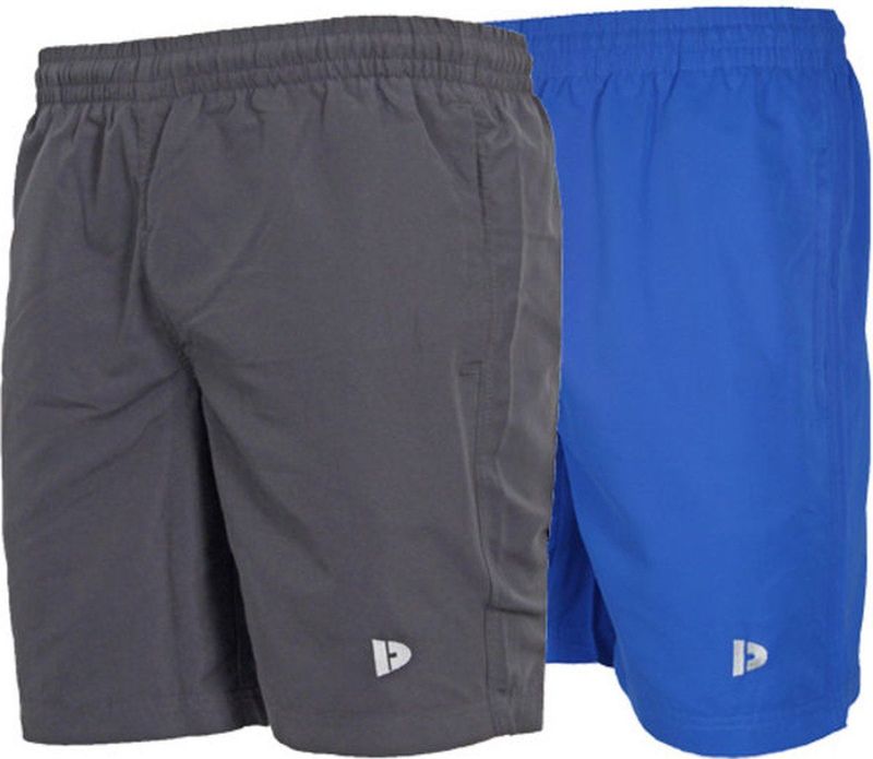 2-Pack Donnay Micro Fibre short - Sportbroek - Heren - Charcoal/Royal Blue
