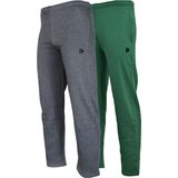 2-Pack Donnay - Joggingbroek rechte pijp (Wess) - Sportbroek - Heren - Forrest green/Charcoal-marl (429) - maat S