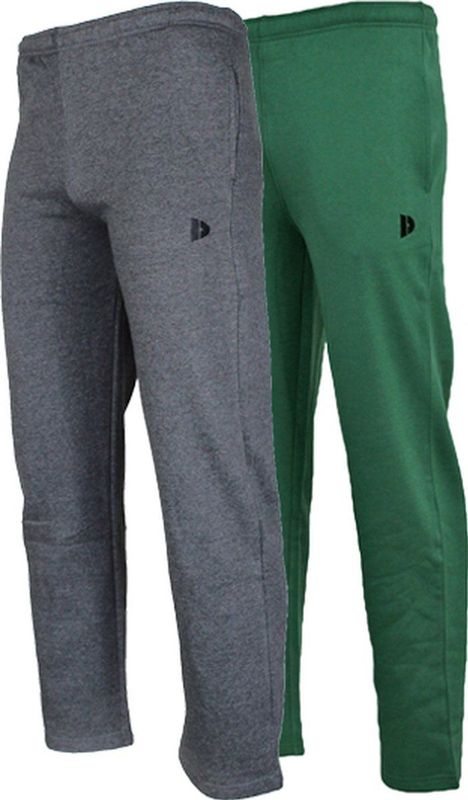 2-Pack Donnay - Joggingbroek rechte pijp (Wess) - Sportbroek - Heren - Forrest green/Charcoal-marl (429) - maat S