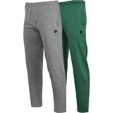 2-Pack Donnay - Joggingbroek rechte pijp (Wess) - Sportbroek - Heren - Forrest green/Silver-marl (534) - maat S
