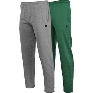 Donnay Donnay Heren - 2-Pack - Joggingbroek Wess - Zilvergrijs & Bosgroen