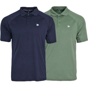 Donnay - Polo Björn - Sportpolo - Navy/Jungle green - 2-Pack