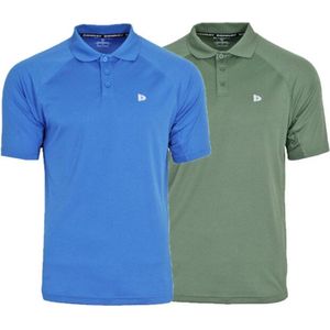Donnay - Polo Björn - Sportpolo - Jungle green/True blue - 2-Pack