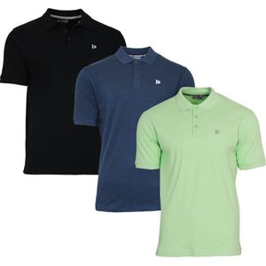 Donnay - Polo Noah - Sportpolo - Heren - Black/Navy/Lemon green