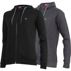 Donnay Donnay Dames - 2-Pack - Vest met capuchon Anna - Zwart & Donkergrijs Gemêleerd