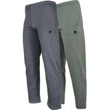Donnay - Joggingbroek Wess - Charcoal-marl/Jungle green - 2-Pack - Heren