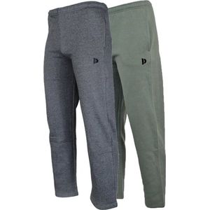 Donnay - Joggingbroek Wess - Charcoal-marl/Jungle green - 2-Pack - Heren
