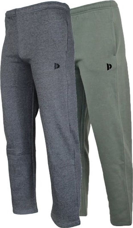 Donnay - Joggingbroek Wess - Charcoal-marl/Jungle green - 2-Pack - Heren