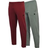 2-Pack Donnay - Joggingbroek rechte pijp (Wess) - Sportbroek - Heren - Burgundy/Jungle green (629)