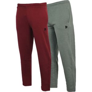 2-Pack Donnay - Joggingbroek rechte pijp (Wess) - Sportbroek - Heren - Burgundy/Jungle green (629)
