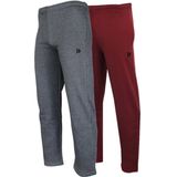 2-Pack Donnay - Joggingbroek rechte pijp (Wess) - Sportbroek - Heren - Charcoal-marl/Burgundy (631)