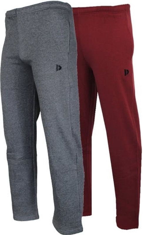 2-Pack Donnay - Joggingbroek rechte pijp (Wess) - Sportbroek - Heren - Charcoal-marl/Burgundy (631)
