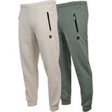 Donnay - 2-Pack Joggingbroeken met Elastiek - Sand/Jungle Green