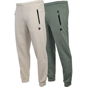 Donnay - 2-Pack Joggingbroeken met Elastiek - Sand/Jungle Green