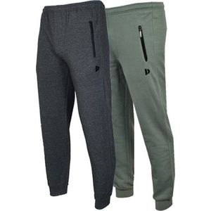 Donnay - 2-Pack Joggingbroeken - Charcoal Marl/Jungle Green - Heren