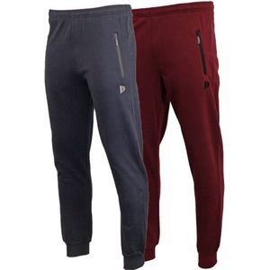 2-Pack Donnay - Joggingbroek met elastiek (Jack) - Sportbroek - Heren - Navy/Burgundy (630)