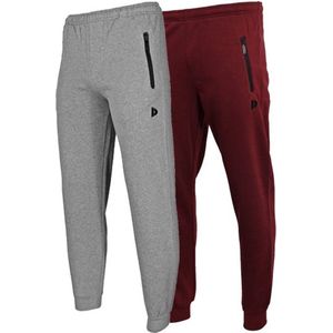 Donnay - Joggingbroek Jack - Sportbroek - Silver-marl/Burgundy - 2-Pack