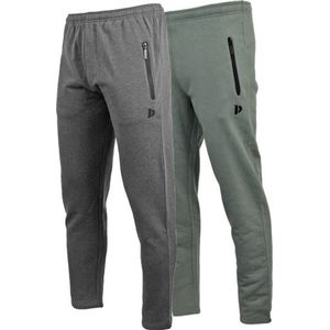 Donnay - Joggingbroek Sky - Sportbroek - Charcoal-marl/Jungle green - 2-Pack