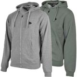 2-Pack Donnay - Sweatvest met capuchon (Bruce) - Sportvest - Heren - Silver-marl/Jungle green (594) - maat S