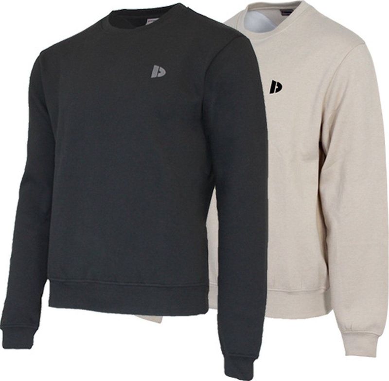 Donnay - Dean - Fleece Sweater - Zwart - 2-Pack