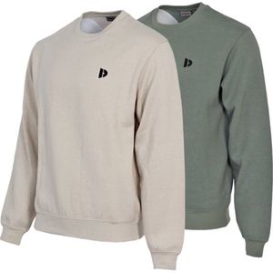 Donnay - Dean - Fleece Sweater - Sand/Jungle Green - 2-Pack