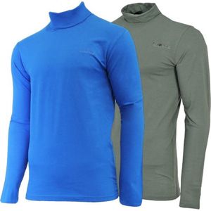 Campri - Skipully - Wintersportpully - Cobalt blue/Jungle green - Katoen/Elastan - 2-Pack