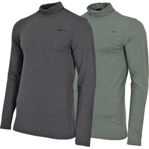 Campri Skipully - 2-Pack - Wintersportpully - Charcoal Marl en Jungle Green