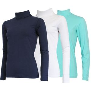 Campri Campri Dames - 3-Pack - Skipully - shirt met col - Navy/Wit/Aruba Blue