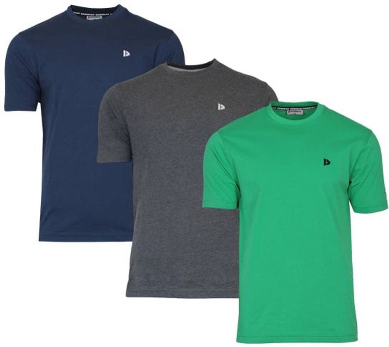Donnay - T-shirt Vince - Sportshirt - Navy/Charcoal/Grass green
