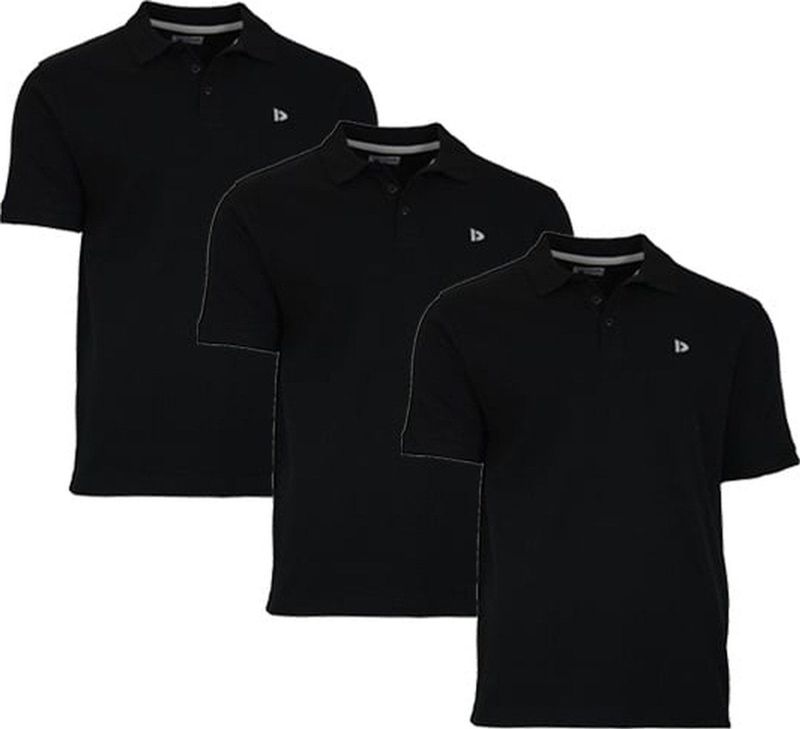 Donnay - Noah - Sportpolo - Zwart - 3-Pack