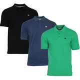 Donnay - Polo Noah - Sportpolo - Zwart/Navy/Groengras - 3-Pack