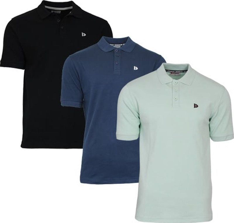 Donnay - Polo Noah - Sportpolo - Zwart/Navy/Mint groen