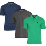 Donnay - Polo Noah - Sportpolo - Navy/Charcoal/Grass green