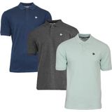Donnay - Polo Noah - Sportpolo - Navy/Charcoal/Mint green