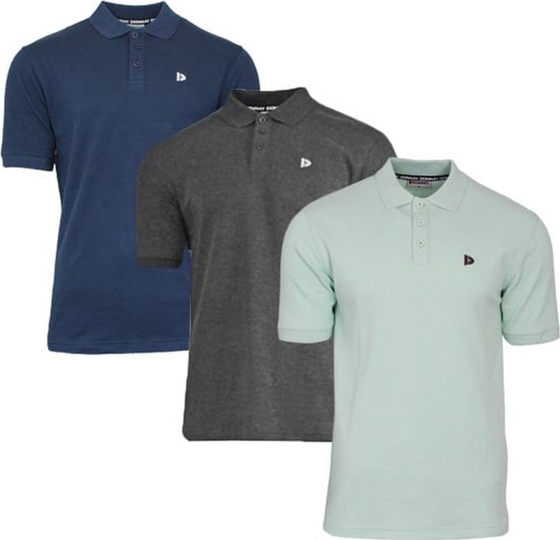 Donnay - Polo Noah - Sportpolo - Navy/Charcoal/Mint green