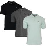 Donnay - Polo Noah - Sportpolo - Zwart/Charcoal/Mint groen