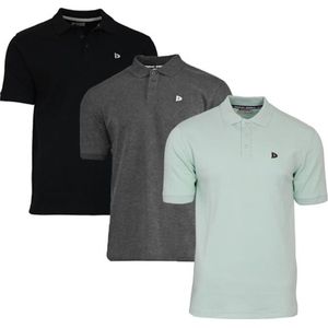 Donnay - Polo Noah - Sportpolo - Zwart/Charcoal/Mint groen