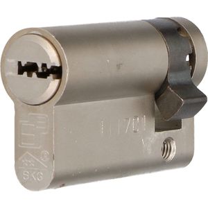 S2 veiligheidscilinder F6 40/10 SKG 2, halve profielcilinder (verschillend sluitend)