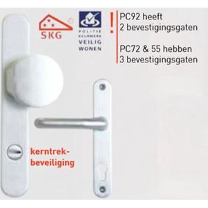 S2 vh-voordeurbeslag kruk/duwer 40x246mm PC55 F1 SKG3 kerntr