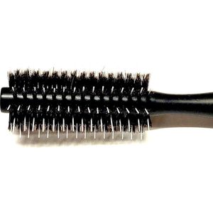 Rojafit Echt Haren Haarborstel versterkt met nylonfiber pennen- Föhnborstel - Hout - 24 cm Ø 5,5 cm. - Zwart