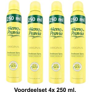 Heno de Pravia spray - 200 ml - Deodorant - 4 st - Voordeelverpakking