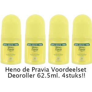 Heno de Pravia - 62,5 ml - Deodorant - 4 st - Voordeelverpakking