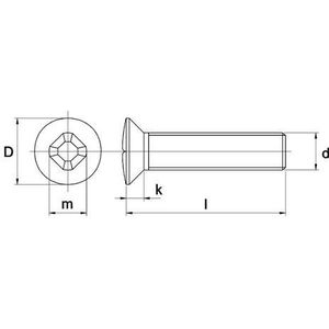 Metaalschroef Din963 M8X30Mm Vk Rvs A2 - 200 stuks